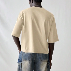 Erkek Modası Rahat Moda Kentsel İngilizce Harf Metin Grafik Baskı Bol Kesim Kısa Kollu