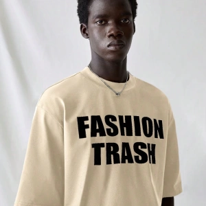Erkek Modası Rahat Moda Kentsel İngilizce Harf Metin Grafik Baskı Bol Kesim Kısa Kollu