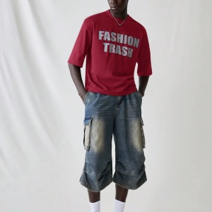 Erkek Modası Rahat Moda Kentsel İngilizce Harf Metin Grafik Baskı Bol Kesim Kısa Kollu