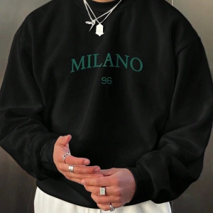 Erkek Modası Yaratıcı Tasarım Grafik Harf ve Baskılar Günlük Spor Kazak Sweatshirt