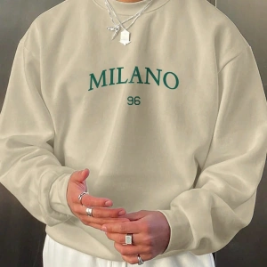 Erkek Modası Yaratıcı Tasarım Grafik Harf ve Baskılar Günlük Spor Kazak Sweatshirt