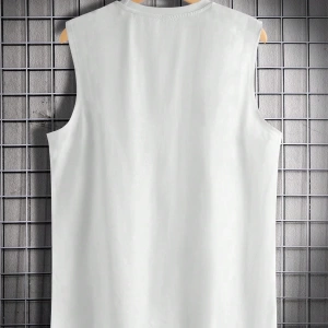Erkek Numara Baskılı Yuvarlak Yaka Rahat Çok Yönlü Tank Top