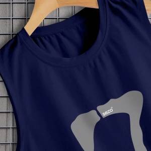 Erkek Numara Baskılı Yuvarlak Yaka Rahat Çok Yönlü Tank Top