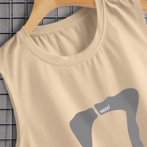 Erkek Numara Baskılı Yuvarlak Yaka Rahat Çok Yönlü Tank Top