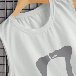 Erkek Numara Baskılı Yuvarlak Yaka Rahat Çok Yönlü Tank Top