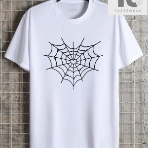Erkek Örümcek Ağı Baskılı Tişört
