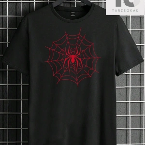 Erkek Örümcek Ağı Baskılı Tişört