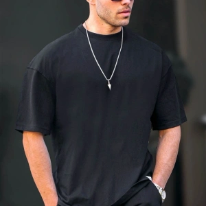 Erkek Oversize Basic Pamuklu Kısa Kollu