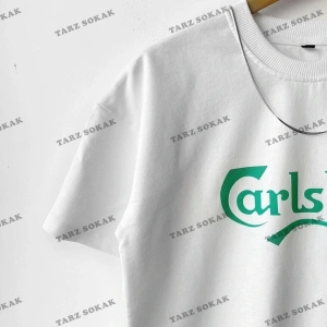 Erkek Oversize Calsberg Baskılı Bisiklet Yaka