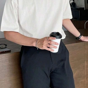 Erkek Oversize Kısa Kollu Bisiklet Yaka