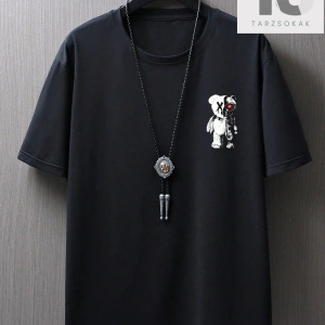 Erkek Pamuk Ayı ve Mektup Grafikli Tişört