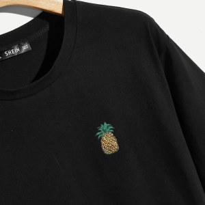 Erkek Pamuklu Ananas Baskılı Tişört