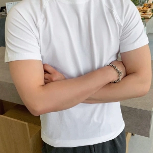 Erkek Pamuklu Düz Raglan Kollu Tişört