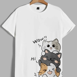 Erkek Pamuklu Karikatür ve Harf Grafik Anime Anime Tişört