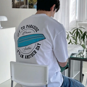 Erkek Pamuklu Slogan Grafik Tişört