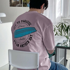 Erkek Pamuklu Slogan Grafik Tişört