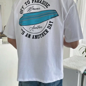 Erkek Pamuklu Slogan Grafik Tişört