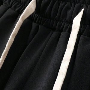 Erkek Rahat Yaz Takımı - Kısa Kollu Harf ve Grafik Baskı No Tişört Ve Şort Takımı