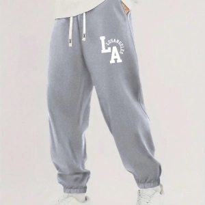 Erkek Regular Fit Günlük Harf Baskılı 3/4 Pantolon, Cepli Açık Hava Eğlence Pantolonu, Elasti