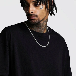 Erkek Siyah Düz Oversize T-shirt