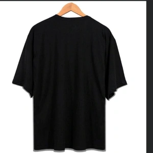 Erkek Siyah Muz Oversze Bisiklet Yaka Tshirt