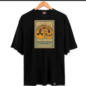 Erkek Siyah Party Festıvale Oversze Bisiklet Yaka Tshirt