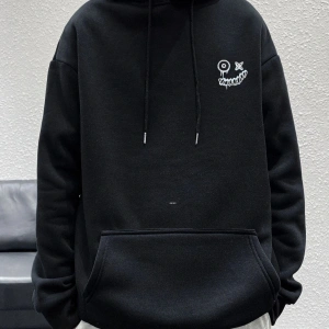 Erkek Siyah Smile Baskılı Oversize Swetshirt benisengiydirsmilesweat