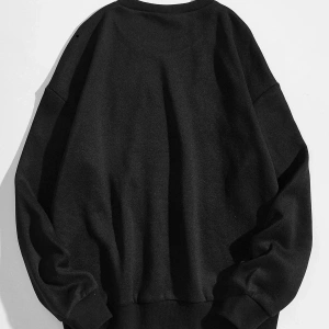 Erkek Siyah Ters Brooklyn Baskılı Kapüşonlu Sweatshirt TERSBROOKLYNSWEATSHİR