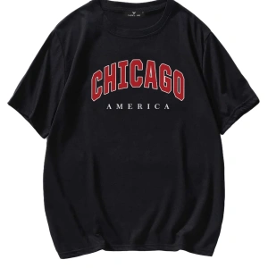 Erkek Siyah Tişört Oversize Chıcago T-shirt