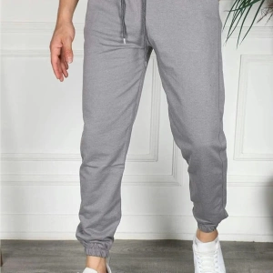 Erkek Slim Fit Füme Eşofman Altı Pamuklu