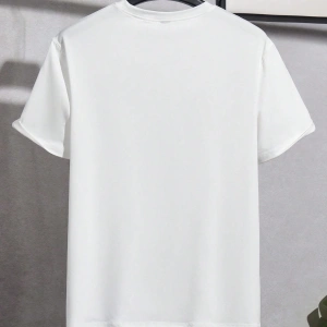 Erkek Slim Fit Grafik Yama Rahat Mürettebat Yaka Kısa Kollu Tişört, Yaz Erkek