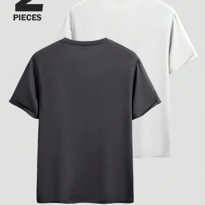 Erkek Slim Fit Yuvarlak Yaka Kısa Kollu Tişört, Yaz İçin Moda
