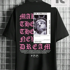 Erkek Slogan Baskılı Kısa Kollu Tişört