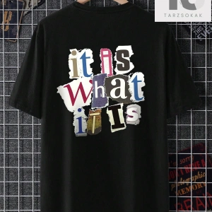 Erkek Slogan Baskılı Kısa Kollu Tişört