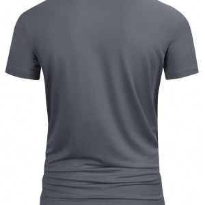 Erkek Slogan Baskılı Mürettebat Yaka Kısa Kollu Slim Fit Günlük Tişört