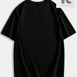 Erkek Slogan Baskılı Yuvarlak Yaka Tişört