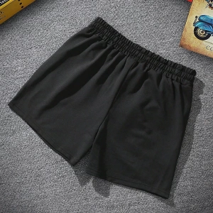 Erkek Slogan Grafik Bağcıklı Bel Şortu Grafik Dışarı Çıkma Moda Bağcıklı Şort