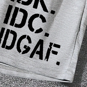 Erkek Slogan Grafik Bağcıklı Bel Şortu Grafik Dışarı Çıkma Moda Bağcıklı Şort