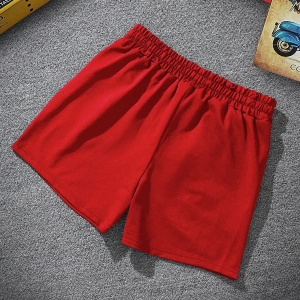 Erkek Slogan Grafik Bağcıklı Bel Şortu Grafik Dışarı Çıkma Moda Bağcıklı Şort