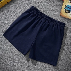 Erkek Slogan Grafik Bağcıklı Bel Şortu Grafik Dışarı Çıkma Moda Bağcıklı Şort