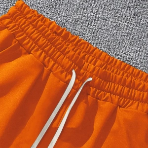 Erkek Slogan Grafik Bağcıklı Bel Şortu Grafik Dışarı Çıkma Moda Bağcıklı Şort