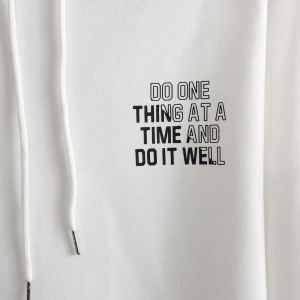 Erkek Slogan Grafik Bağcıklı Termal Kapşonlu, Uzun Kollu, Dışarı Çıkma, Günlü