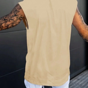 Erkek Slogan Grafik Rahat Kolsuz Tank Top Antrenman İçin, Koca