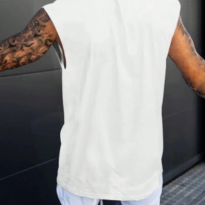 Erkek Slogan Grafik Rahat Kolsuz Tank Top Antrenman İçin, Koca
