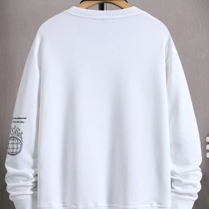 Erkek Slogan Grafik Sweatshirt