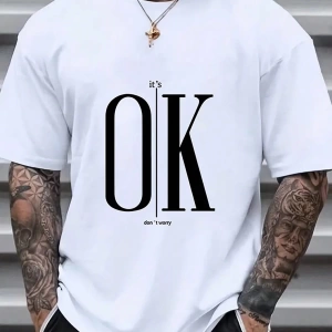 Erkek Slogan Grafik Tişört