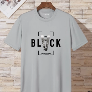 Erkek Slogan Grafik Tişört