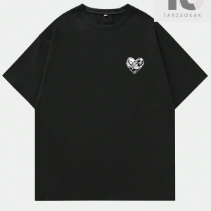 Erkek Sloganlı ve Karikatür Grafikli Tişört