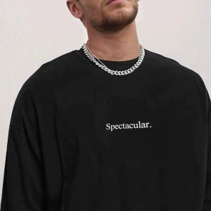 Erkek Spectacular Beyaz Bisiklet Yaka Oversize Salas