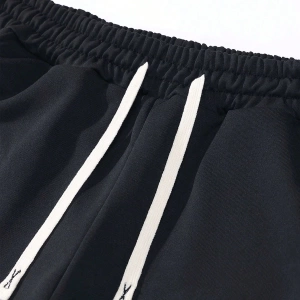 Erkek Sportif Jogger Pantolon Rahat Bol Kesim Temel Düz Renk Bağcıklı Elastik Bel Cepli ve Ka